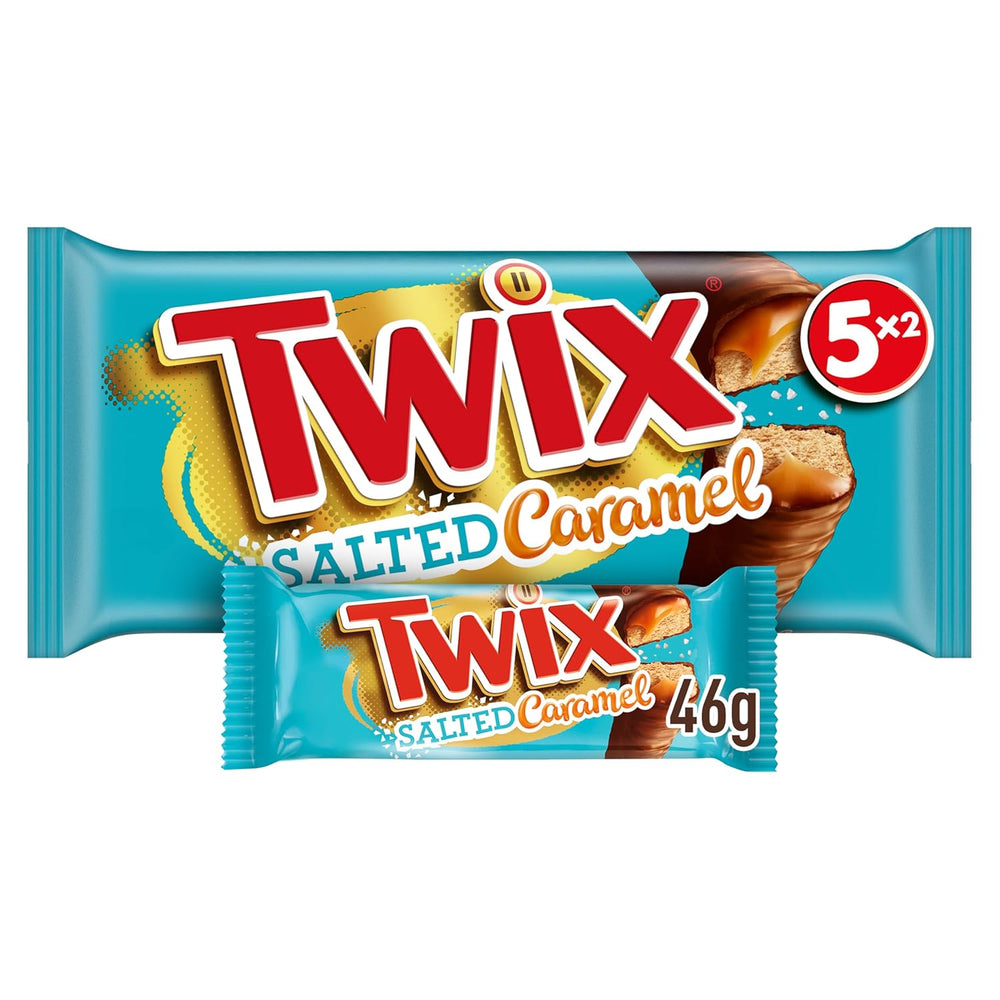 Twix Salted Caramel Chokoladebarer | Bulk pakke chokolade | 30 dobbeltstænger (30 x 46 g)