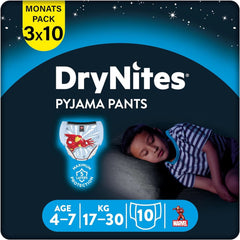 HUGGIES Drynites natbleer, til drenge 4-7 år (17-30 kg), 30 stk. Naty Shop 17-30 kg 10 stk.