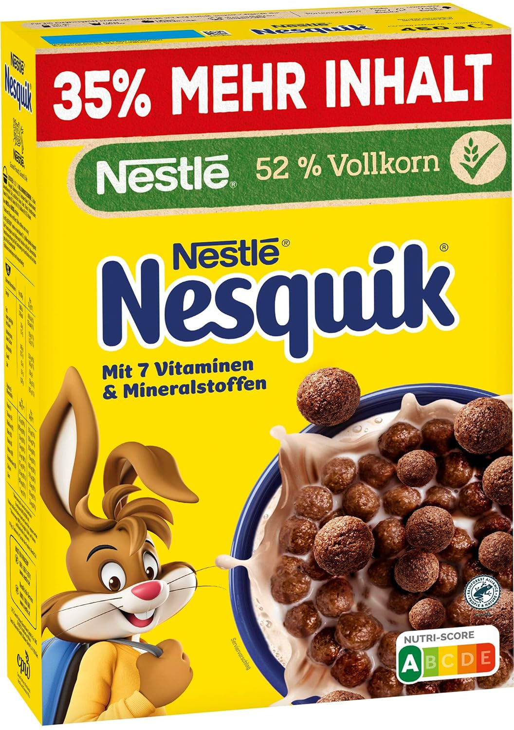 Nesquik Nestlé Nesquik sprød morgenmad, korn med chokolade og fuldkorn, 1 pakke (1 x 330 g)