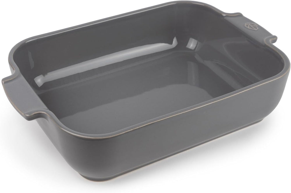 Peugeot Appolia Rechteckige Auflaufform Mit Griffen, Keramik, Schiefer / Grau, 7,2X31X21,7 Cm, Fassungsvermögen: Ca. 2 L, 60060 Forme og bakker til bagning Naty Shop Hellgrau