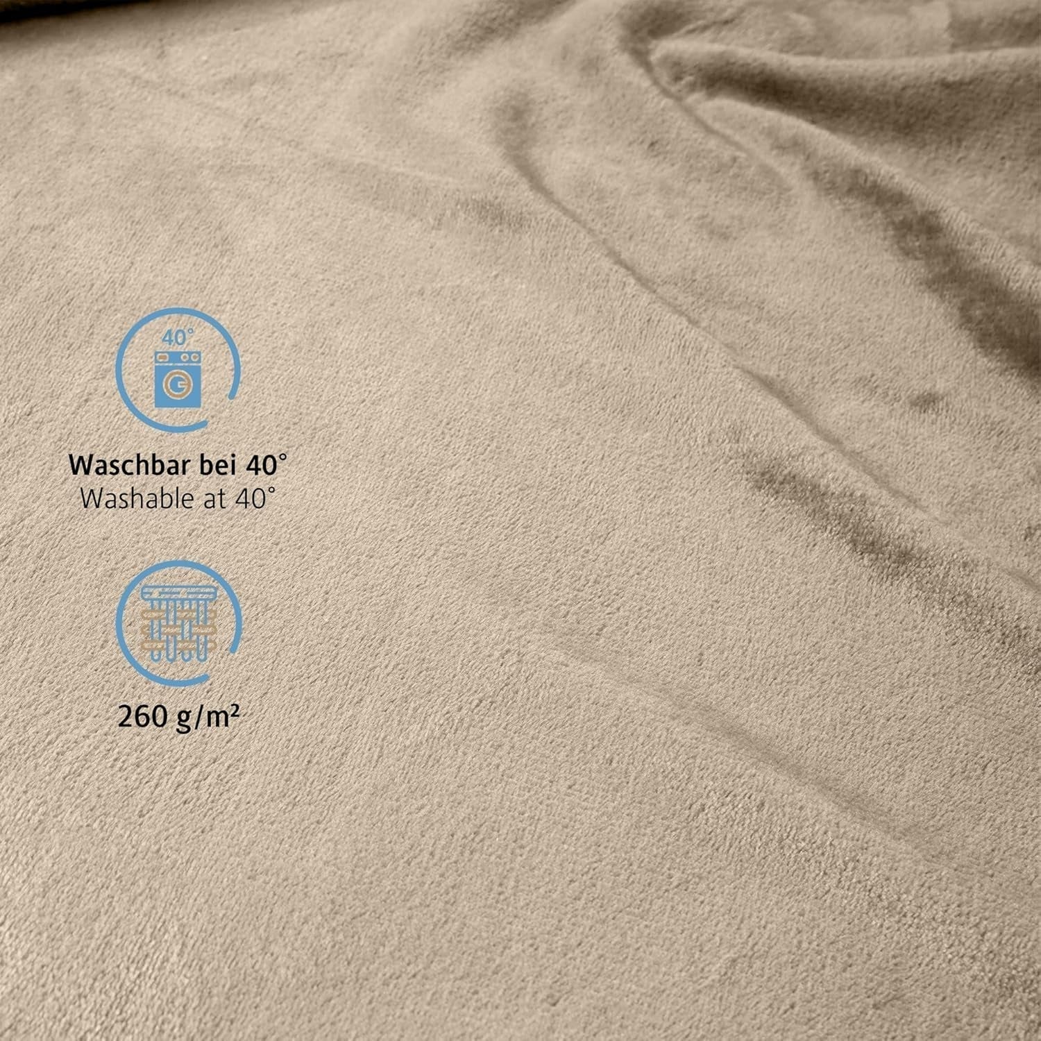 Komfortec fluffy tæppe, behageligt tæppe, fleece tæppe, Oeko-Tex certificeret, super blødt, 150X200 Cm, 260 G/M², beige Senge og tæpper Besuche den Komfortec-Store