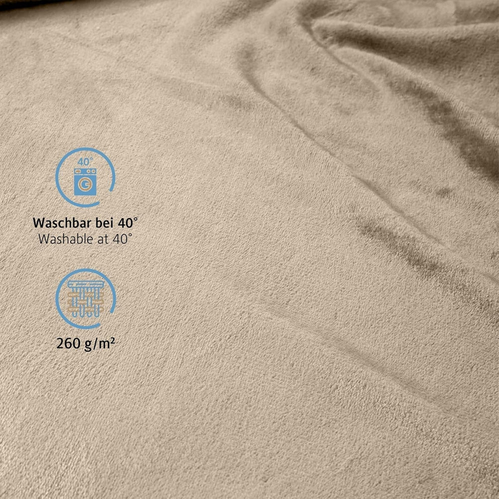 Komfortec fluffy tæppe, behageligt tæppe, fleece tæppe, Oeko-Tex certificeret, super blødt, 150X200 Cm, 260 G/M², beige Senge og tæpper Besuche den Komfortec-Store