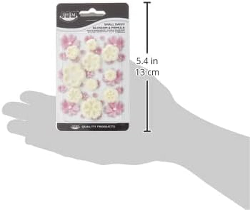 103FF006 Forme de biscuiți Jem pentru margarete/flori mici și primule, asortate, plastic, fildeș, 9 x 1 x 16 cm, 10 bucăți