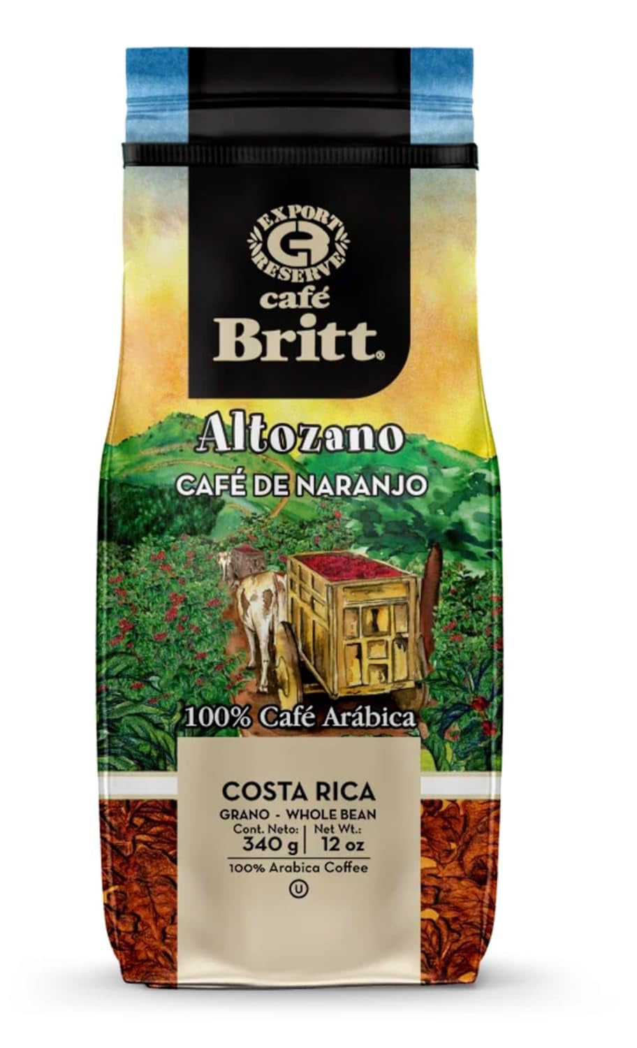CAFEA GOURMET ALTOZANO din Costa Rica DE LA NARANJO Cafea boabe întregi 340 g