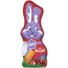 Milka Smiling Bunny Biscoff – delikat påskehare med chokolade og stykker af Lotus Biscoff-kiks – 95g