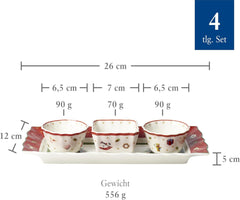 Villeroy & Boch – Toy'S Delight Dip Set 4 Teilig, Servierplatte Mit Schälchen, Dipschälchen Set, Weihnachten, Tischdekoration Toys, Serviertablett, Schalen, Weihnachtsdeko Innen, Premium Porzellan Seturi vesela masa Naty Shop
