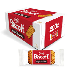Lotus Biscoff | Karamelliserede kiks med chokoladeglasur | 200 individuelt indpakkede kiks | Kun naturlige ingredienser | Ingen kunstige farver eller smagsstoffer | 200 x 1| 1,47 kg