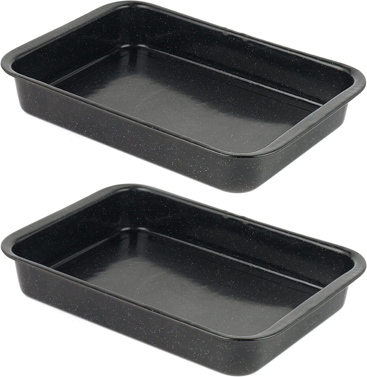 Russell Hobbs CW9161 Romano 34Cm Emalje Bräter - Mit Gitter, Rechteckige Auflaufform Mit Rost, Spülmaschinenfest Ofenform, Grill Auflaufform, Bratform Für Backofen Ofenbeständig Bis 230 Degree Forme og bakker til bagning Naty Shop 2 Stück