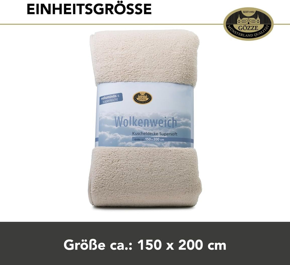 Gözze - Skyblødt kæletæppe, fåreskindsimitation, 100% polyester (mikrofiber), 150 X 200 Cm - Kameldyner og -dyner Naty Shop