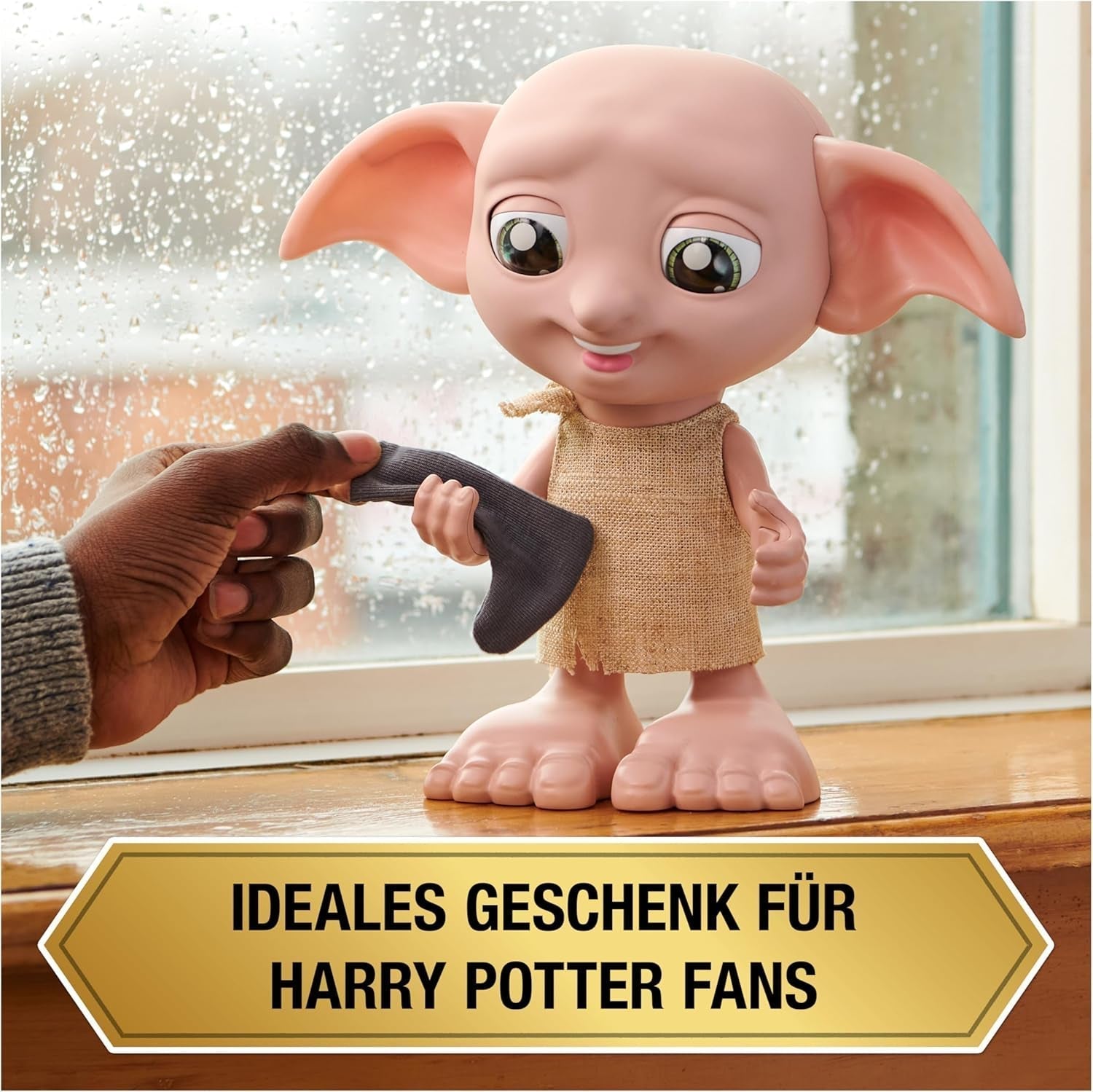 Wizarding World Harry Potter - Dobby House Elf interaktiv dukke med 30+ lyde, sætninger og bevægelser, tysk-italiensk, legetøj til 6 år gammel, fanartikel Dukker Naty Shop