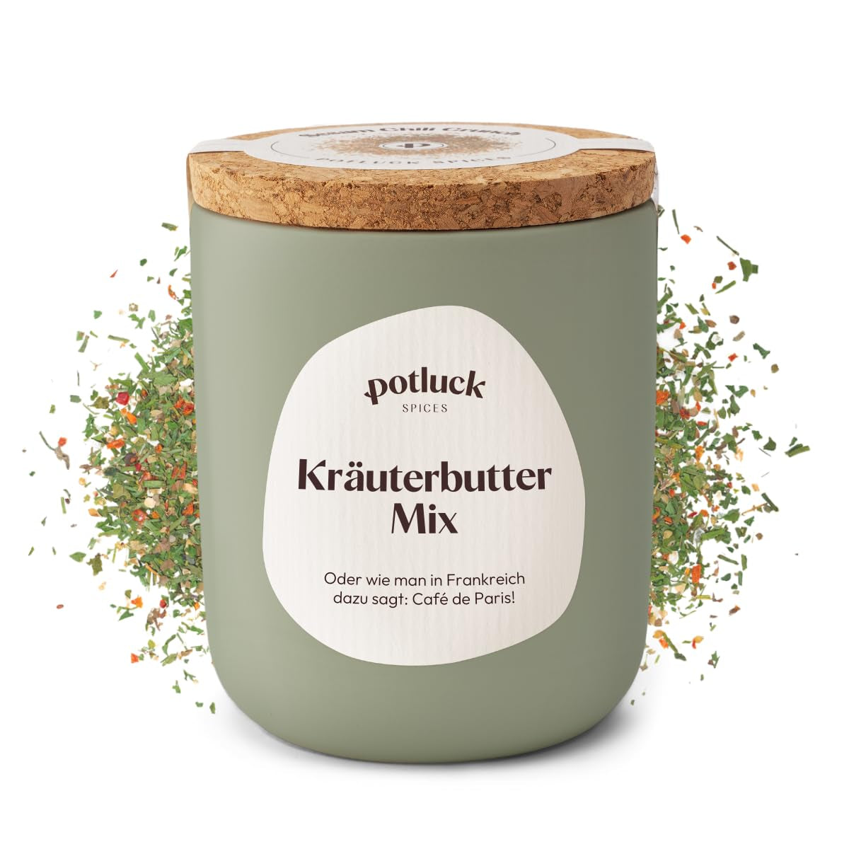 Potluck | Kräuterbutter-Gewürz | Würzmischung im Keramiktopf | 45g | Vegansk, glutenfri og med naturlige ingredienser