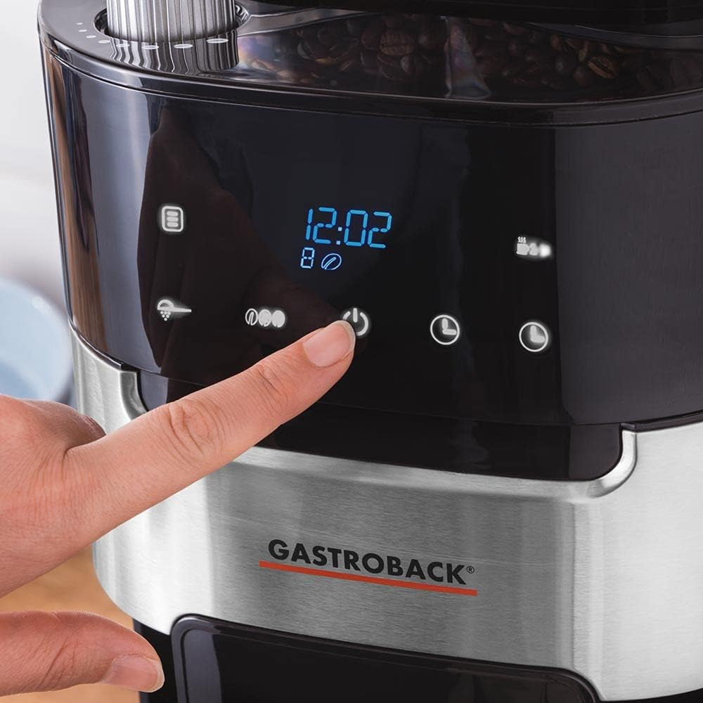 Espressor termo GASTROBACK Grind & Brew Pro, argintiu, negru