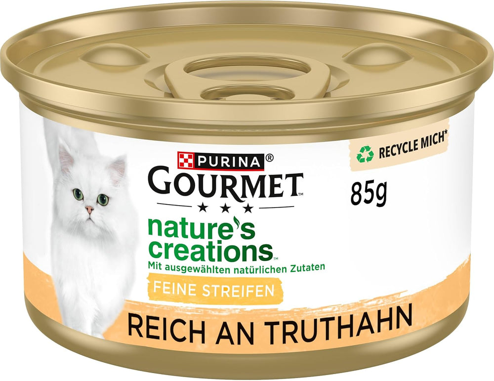 Hrană umedă pentru pisici Gourmet Nature's Creation în jeleu, curcan natural, pachet de 12 (12 x 85g)