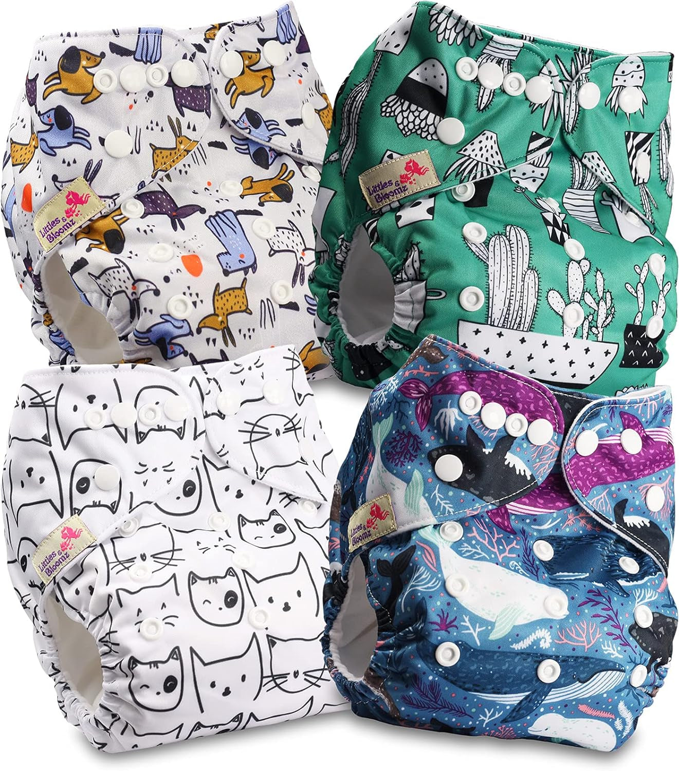 Littles og Bloomz FLP2-0406 Standard Clip Genanvendelig ble, 4 bleer