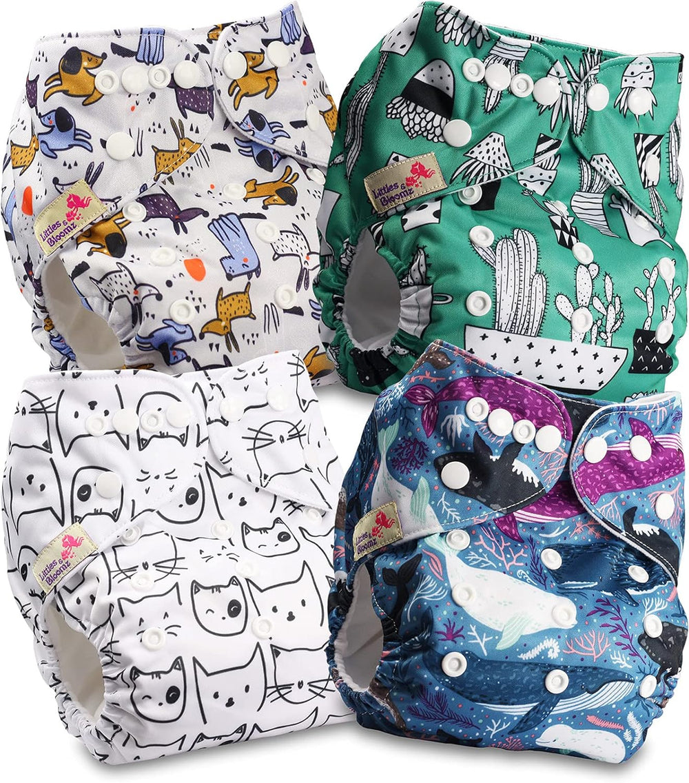 Littles og Bloomz FLP2-0406 Standard Clip Genanvendelig ble, 4 bleer