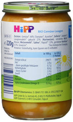 Hipp Pasta Bambini - Lasagne med grøntsager, pakke med 6 (6 X 220 g) Mor og barn Naty Shop