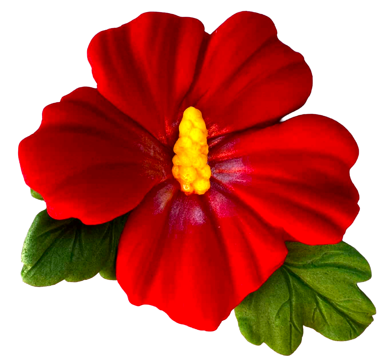Spiselig hibiscus blomst – kagepynt 9,5 cm til kager og desserter