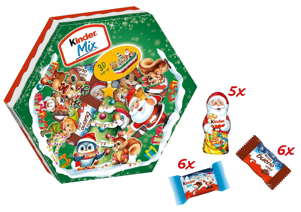 Kinder Mix juletallerken - lækre chokoladespecialiteter fra Kinder sortimentet - 143g