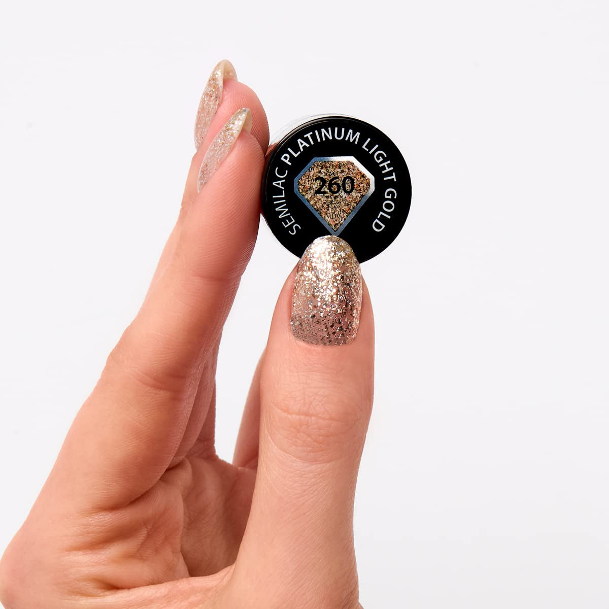 UV neglelak Semilac 260 Light Gold 7ml Platinum Collection