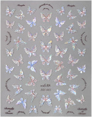 Glänzend Aurora Shell Schmetterling Nagelsticker Selbstklebend,Erleichterung Schmetterlinge Nail Sticker Rosa Laser Schmetterling Nagelaufkleber Für Frauen Nageldesign Zubehör Nagel Zubehör Nail Art