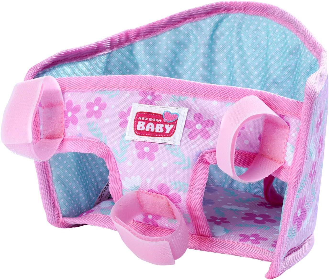 Simba 105560018 - Scaun de bicicletă pentru nou-născuți cu centură, accesoriu pentru păpușă, scaun din material textil, centură de siguranță, ghidon cu velcro, pentru păpuși de 30-43 cm, vârste 3+