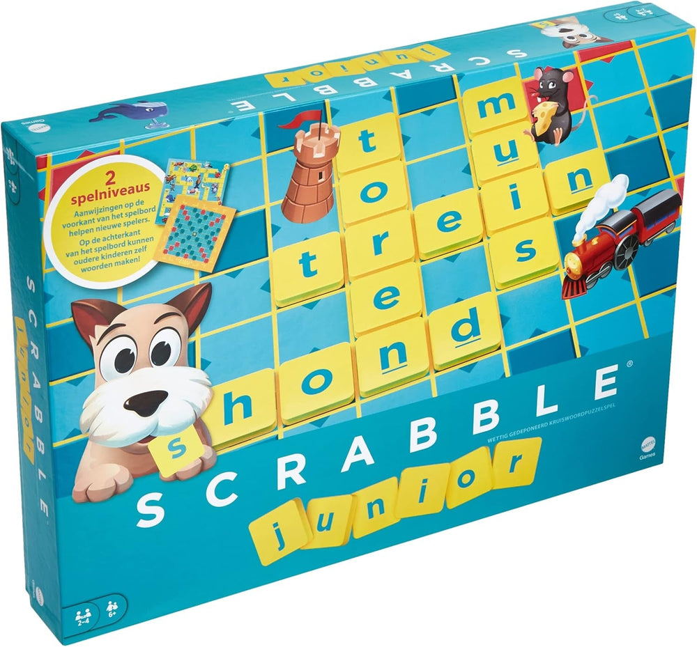 Mattel Games Scrabble Junior - Ordspil og spil til børn, brætspil velegnet til 2-4 børn i alderen 6+, design kan variere, tysk version, Y9670