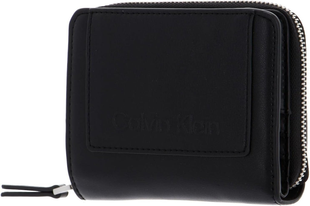 Calvin Klein Ladies Ck Set Zip Around W/Flap Md Purses Portofel Femei Naty Shop Negru (Ck Black) O mărime se potrivește tuturor