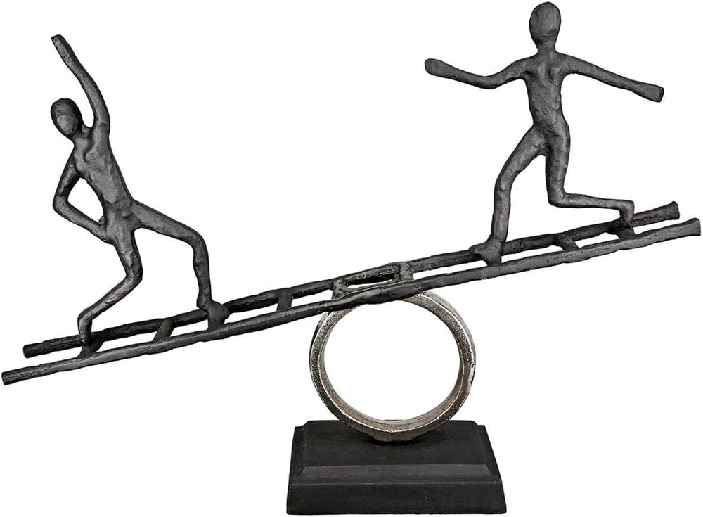 Casablanca sculptură decorativă mare - sculptură rotundă din lemn de aluminiu culoare: argintiu natural - decorare cameră de zi cadou aniversare înălțime 46 cm Statuete si sculpturi Naty Shop Antracit, argintiu Înălțime 35 cm