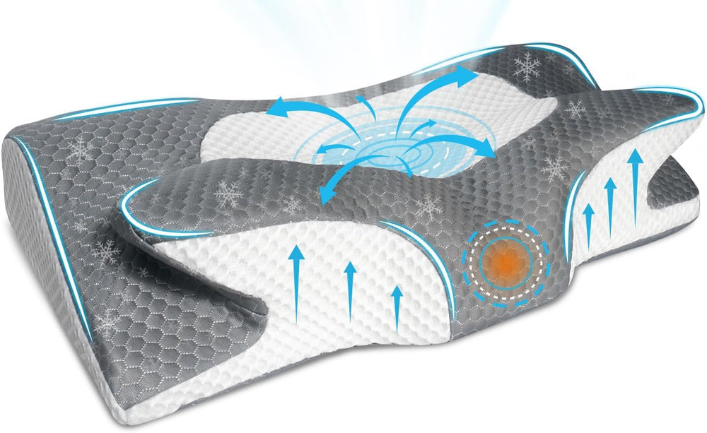 IDEA Pillow Pernă din spumă de memorie, pernă ergonomică Pernă ortopedică Durere de gât, pernă de dormit pentru dureri laterale de spate și abdominale, pernă pentru gât Pernă anti sforăit pentru adulți Perne ortopedice cervicale Naty Shop