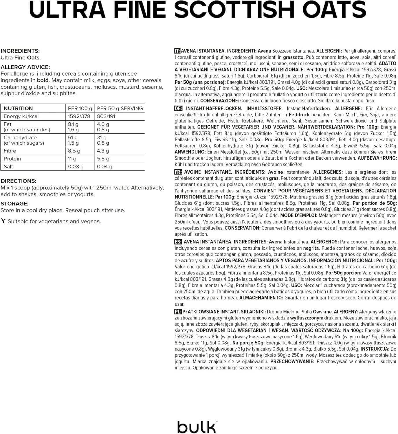 Finmalet havregryn Naty Shop korn