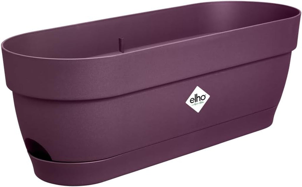 Elho Vibia Campana, ghiveci de balcon cu rezervor de apă, 50 cm, 100% plastic reciclat, Ø 49,0 x H 17,0 cm, negru/antracit