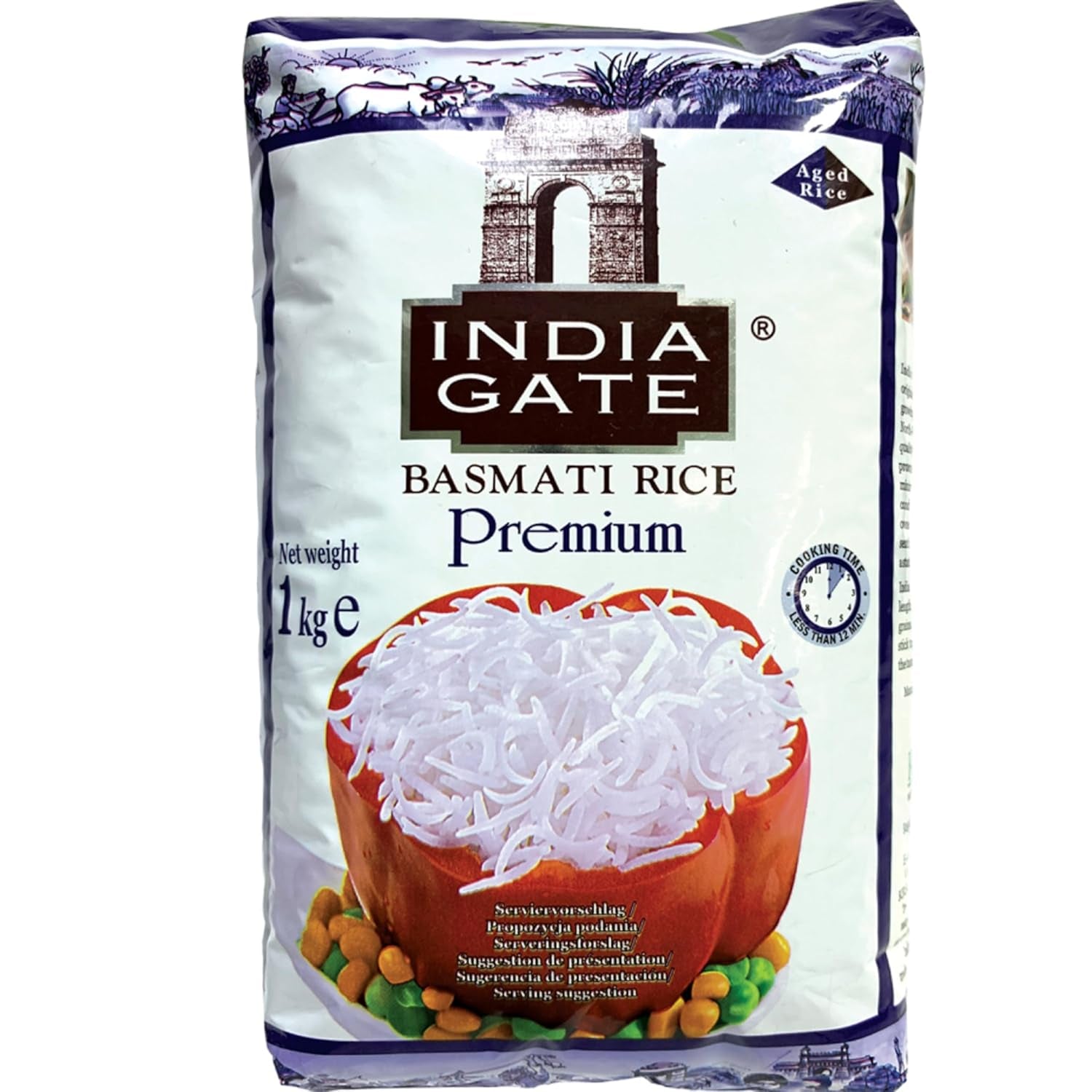 INDIA GATE Premium Basmatiris – Fin langkornet ris, aromatisk, fra Indien, fin langkornet (1 x 5 kg)