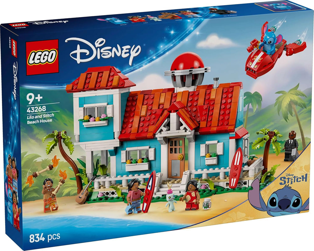 LEGO Ç€ Disney Beach House fra "Lilo and Stitch" - Bygbart legetøj med 6 rum, observatorium, rumskib og 5 minifigurer - fødselsdagsgave til piger og drenge 9+ og fans 43268 Besuche den LEGO-Store byggesæt
