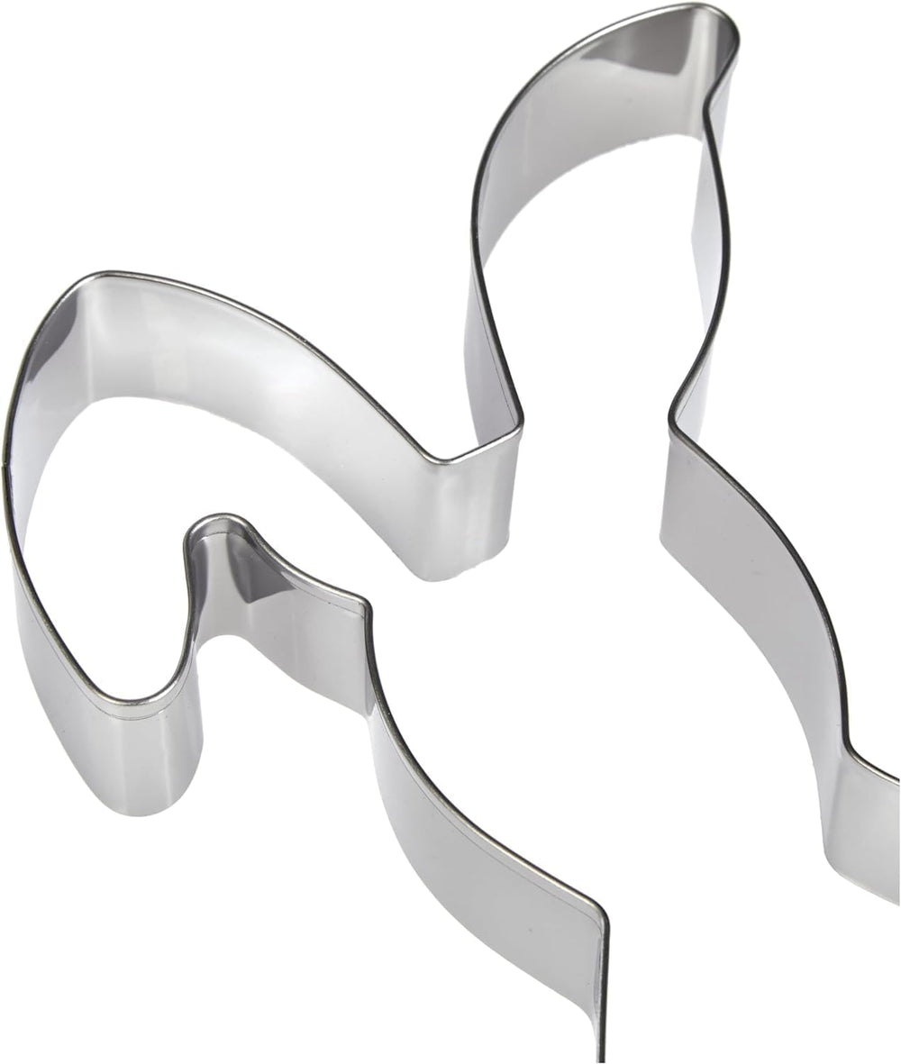 Formă de copt/ramă pentru biscuiți Zenker în formă de iepure cu urechi îndoite – oțel inoxidabil premium 18/10, potrivită pentru mașina de spălat vase, perfectă pentru coptul de Paște, 196x111x26mm