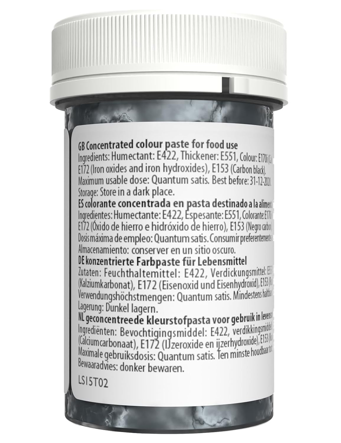 Pastă de colorant alimentar Sugarflair Grafit, colorant alimentar spectral concentrat pentru cremă de unt, pastă de zahăr, glazură, mixuri pentru prăjituri, macarons și multe altele! - 25g