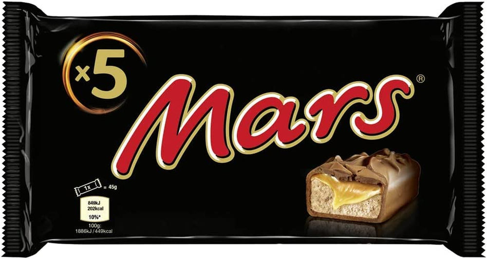 Mars chokoladestænger karamelchokolade 1 pakke 5 stænger (1 x 225 g) (pakke med 2)