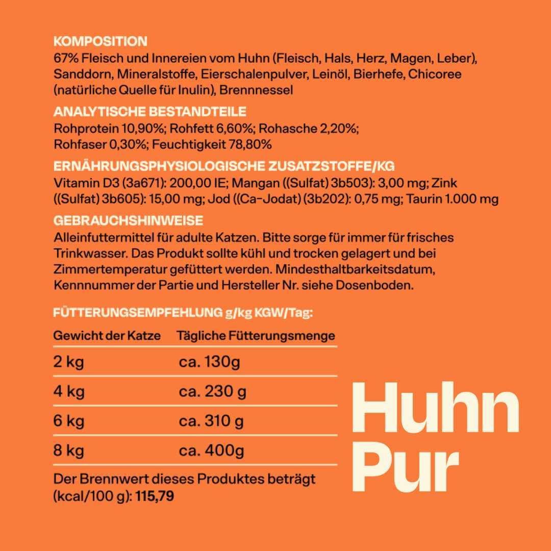 The Better Cat - Hrană umedă fără cereale cu conținut extra ridicat de carne - Hrană premium pentru pisici fără cereale și fără zahăr (200g, Pui)
