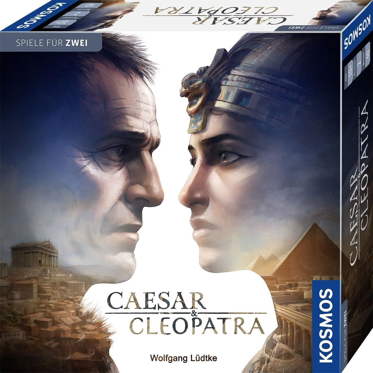 KOSMOS 684556 Caesar & Cleopatra, Strategikortspil for 2 spillere fra 10 år og opefter, Voksenspil, Brætspil for 2