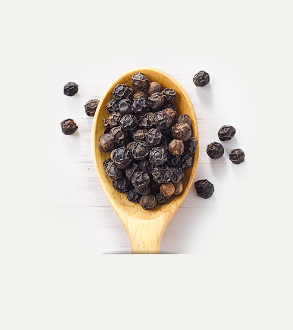 Lebensbaum Schwarzer Pfeffer, fruchtig scharfer Genuss, Bio-Pfeffer für Sossen, Beilagen aller Art, Ofengemüse & Fleisch, ganz, 50 g