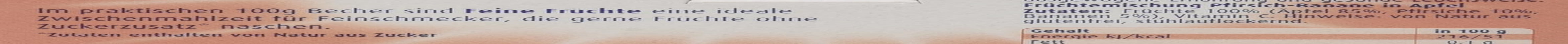 Fersken-banan i æblejuice, pakke med 6 ( 6 X 4 X 100 G ) Mor og barn Naty Shop