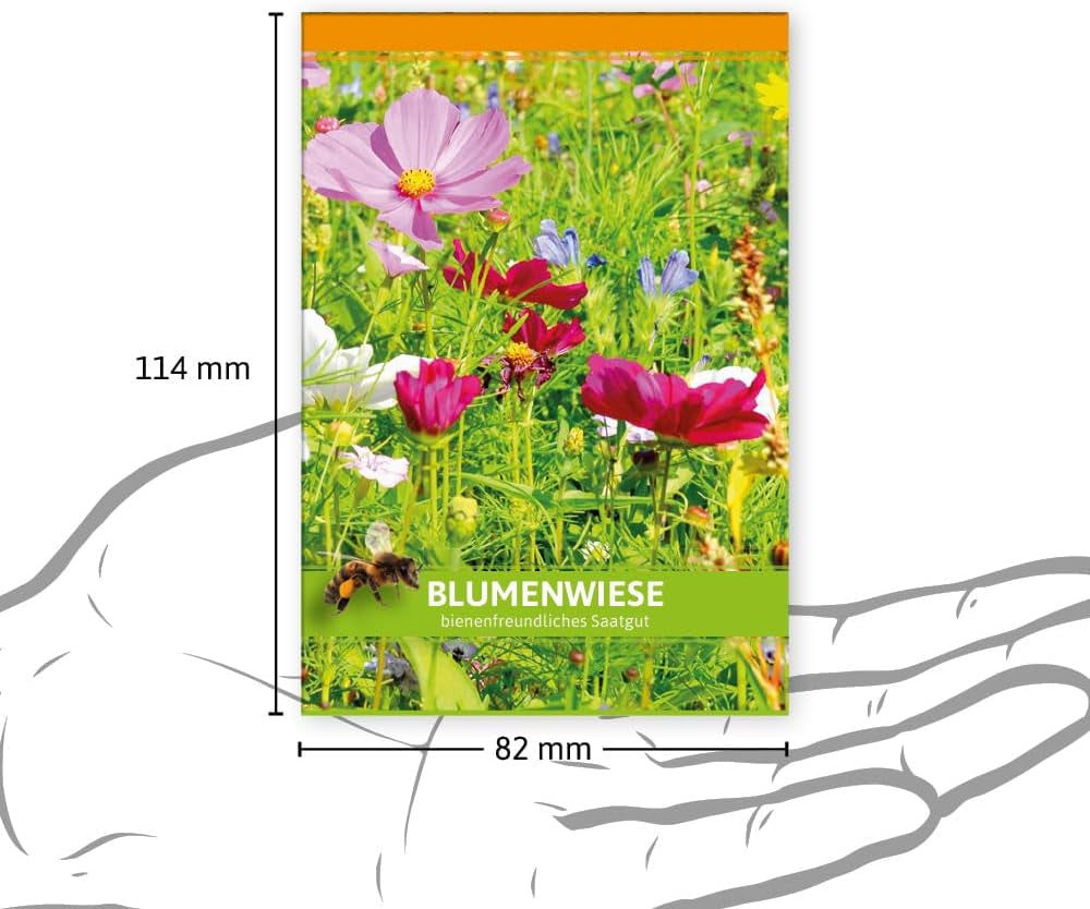 FLORTUS Wildflower Meadow Party Favors (100 stykker) | Blomsterfrøblanding til bier og insekter som takkegaver og salgsfremmende gaver