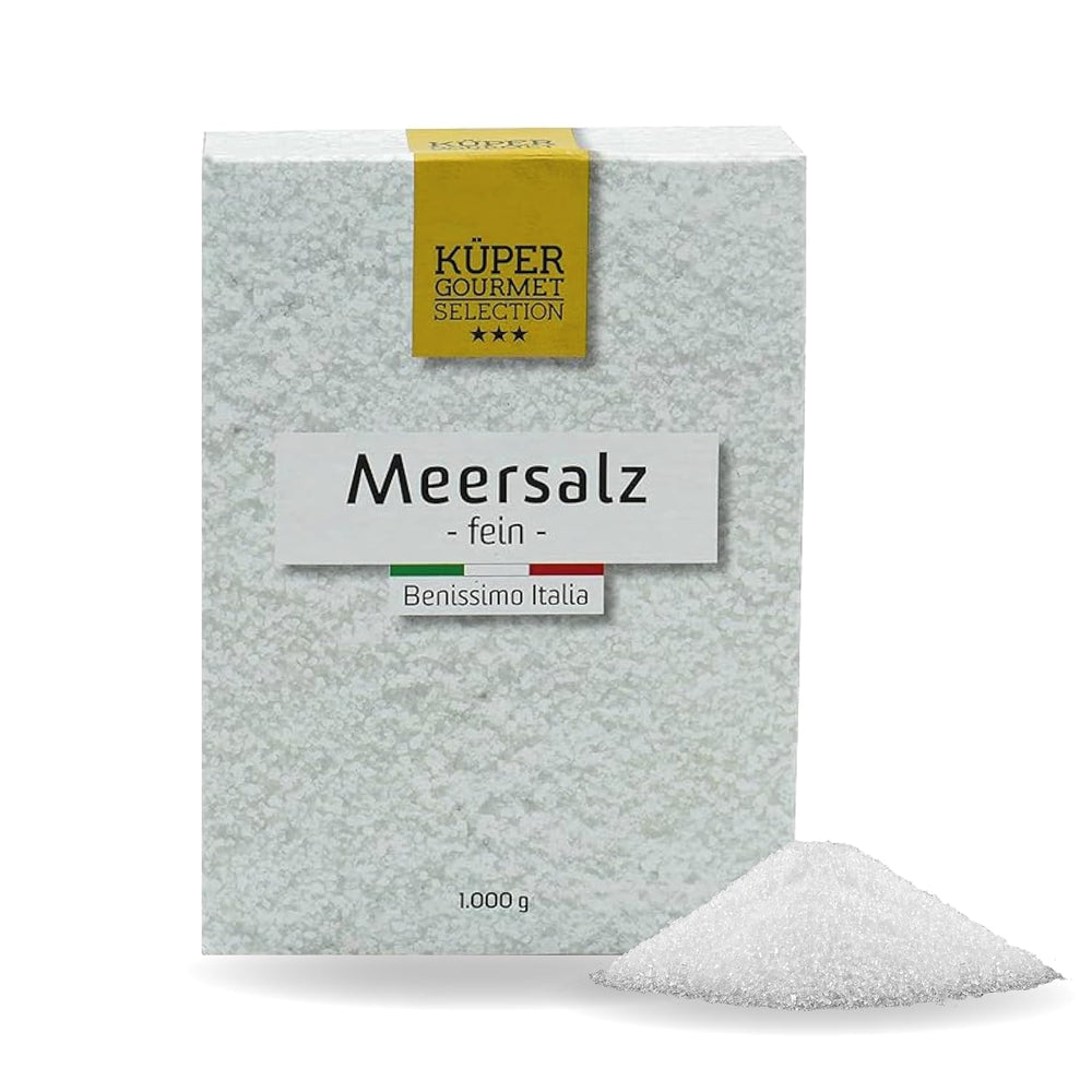 Küper Selection Meersalz - 1000 g groft salt til krydderier og forfining - ohne Zusätze eller Chemical Nachbehandlung