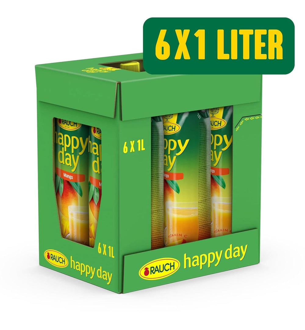 Rauch Happy Day Mango | Raffineret drink med passionsfrugt | En masse C-vitamin | 6 x 1 liter, Tetra Prisma Naty Shop