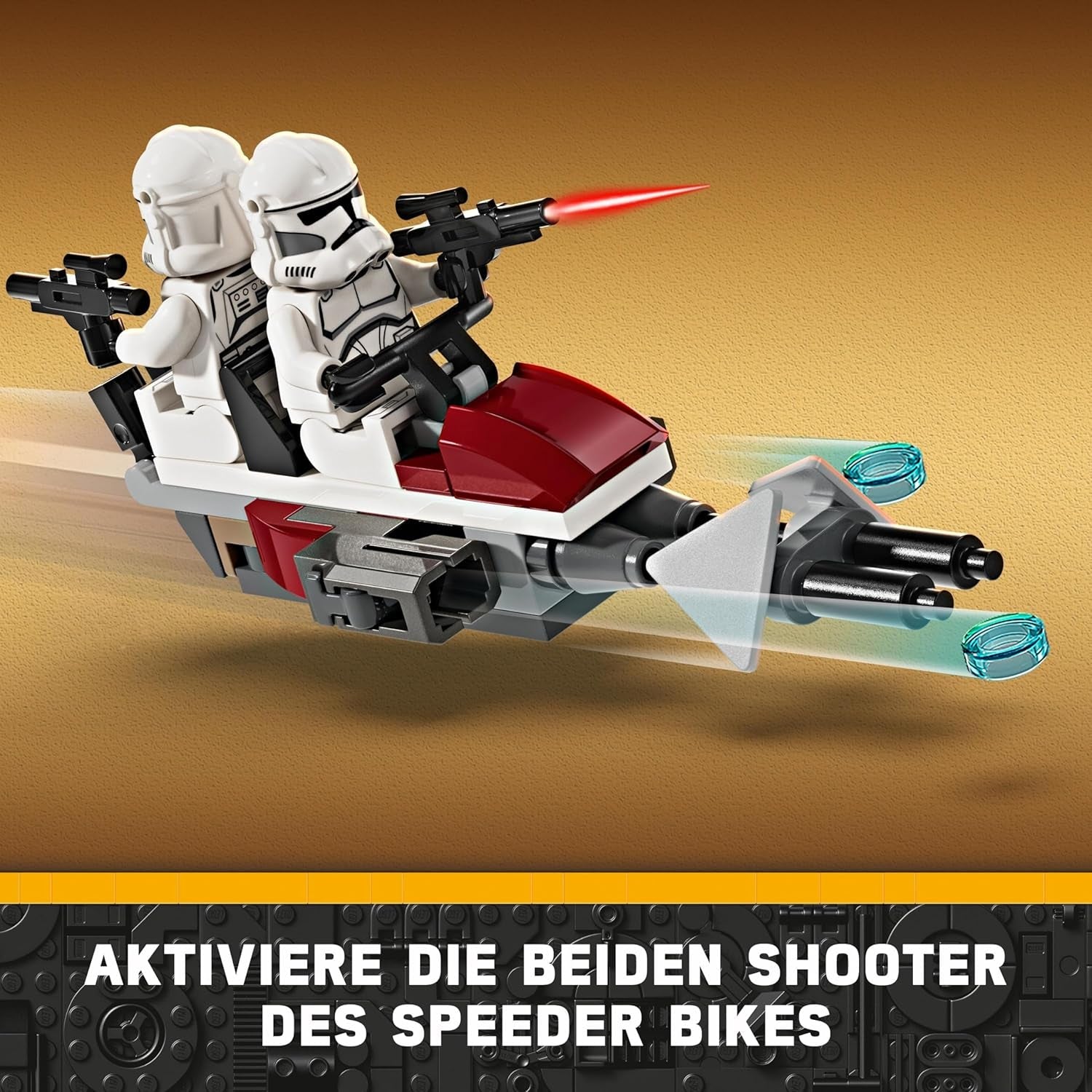 LEGO Star Wars 75372 Clone Trooper & Battle Droid Battle Pack, inkl. 4 minifigurer, 5 droider og speeder motorcykel med skydespil - Byggelegetøj til drenge og piger på 7+ Byggesæt Besuche den LEGO-Store