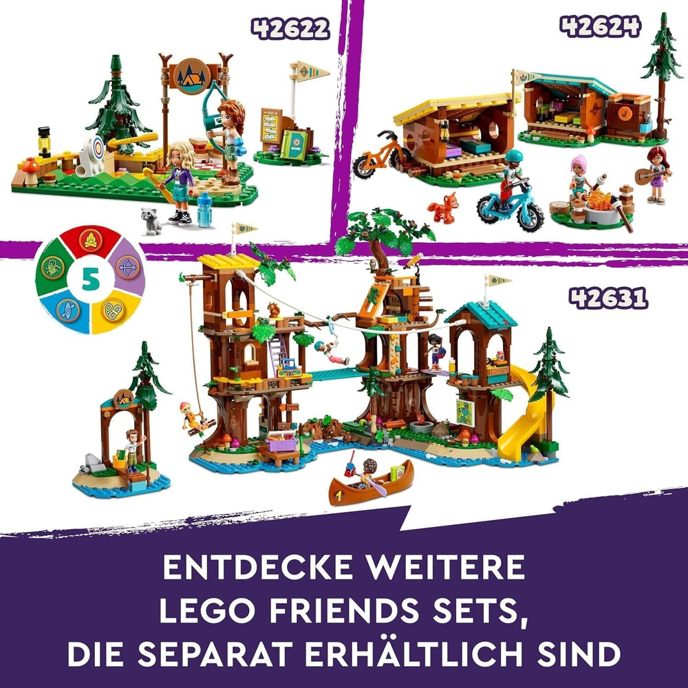 LEGO Friends Bueskydning på Adventure Camp Kids Byggelegetøj med bue og pil, 2 figurer og en vask, til piger og drenge i alderen 6+ 42622 Byggesæt Besuche den LEGO-Store