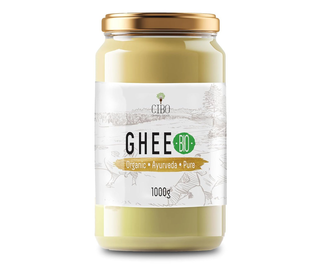 Cibo Bio Ghee 500g – Milch aus Parma & Reggio Emilia – Hergestellt i Italien – Weidekühe – Rauchpunkt 250°C – Aus Centrifugensahne