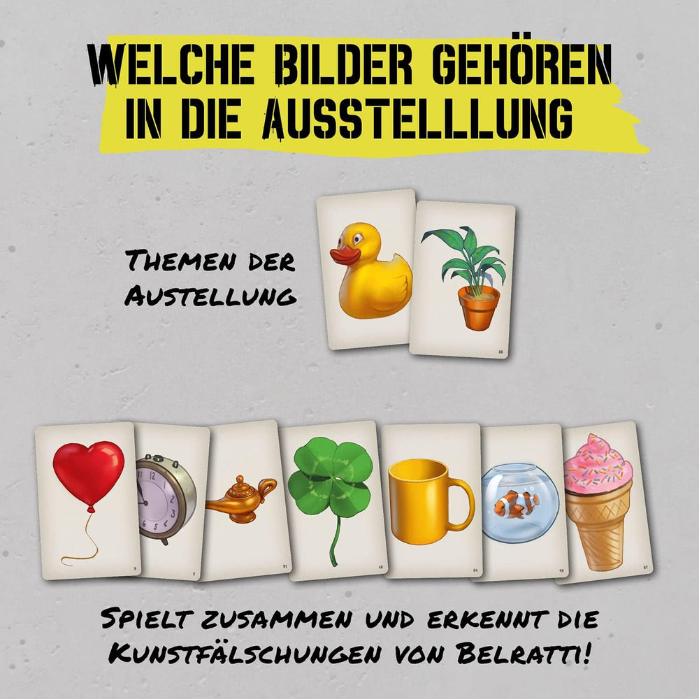 KOSMOS 683320 Belratti, Er dette kunst eller kan det være måden? Kortspil, samarbejdsspil til billedmatch, 3 til 7 spillere fra 8 år og opefter