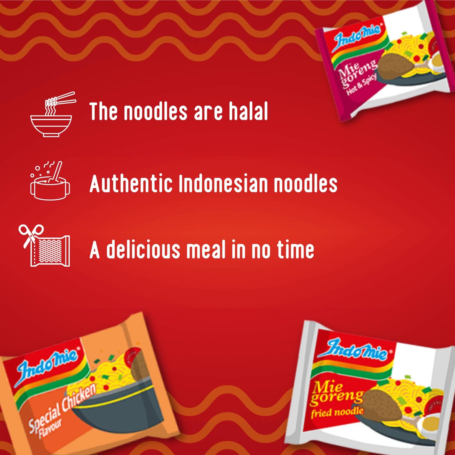 INDOMIE - Instant Mi Goreng Nudler - Multipak (40 x 80 g)