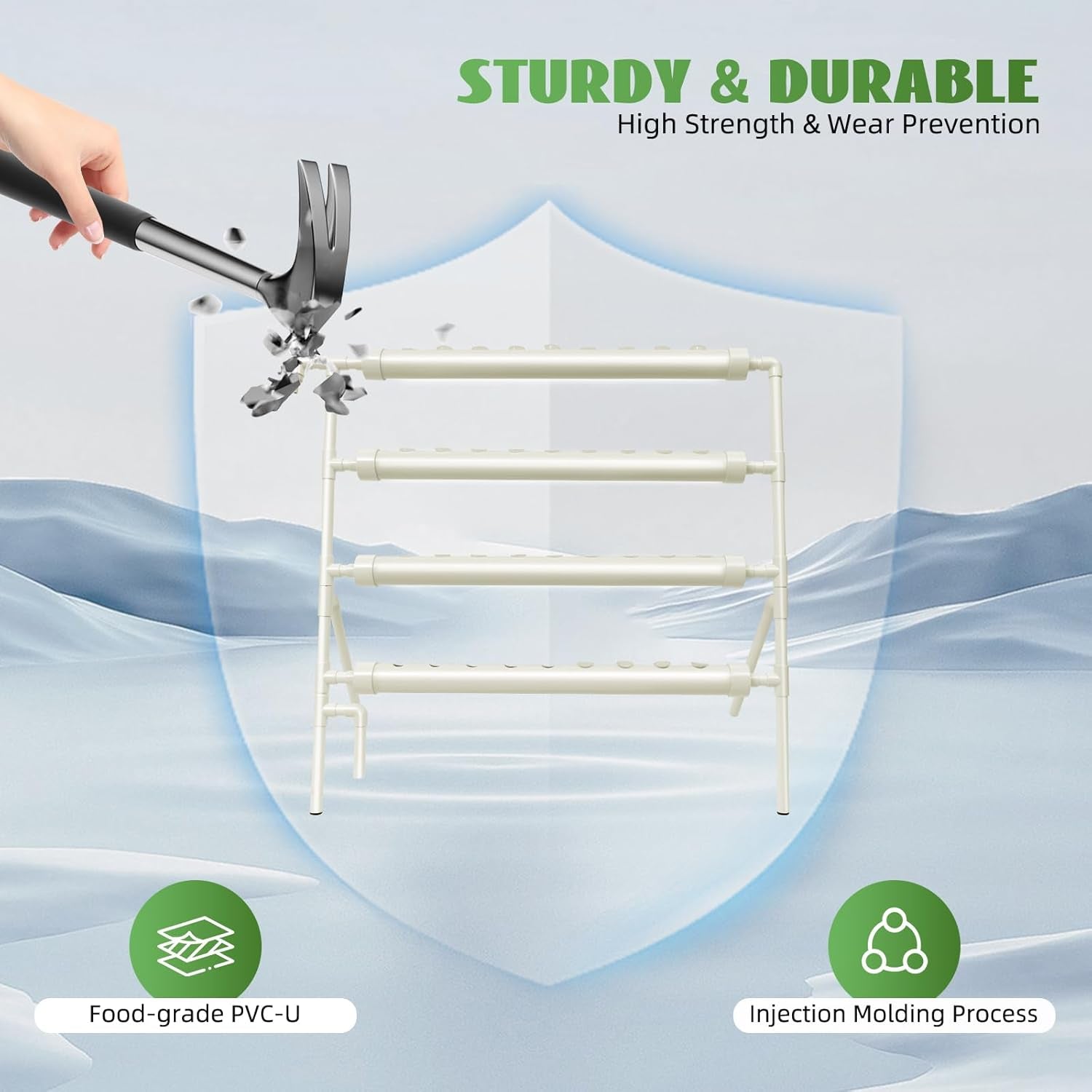 Hydroponic System, Tower Hydroponic Grow Kit, 4-trins plantestander med 36 plantehuller, jordfri plantedyrkningssystemer til have, kontor og andre indendørs og udendørs rum