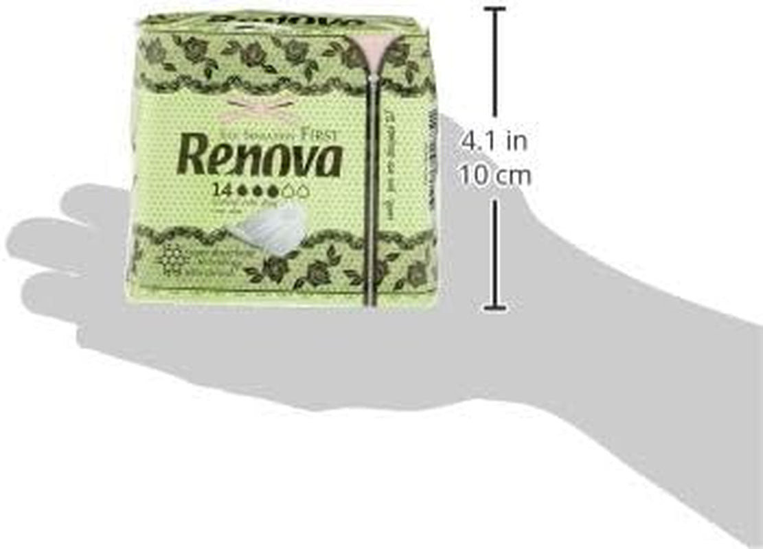 Renova Primele Comprese Normale Cu Aripi | 14 Comprese | Ultra Subțiri Și Super Absorbante